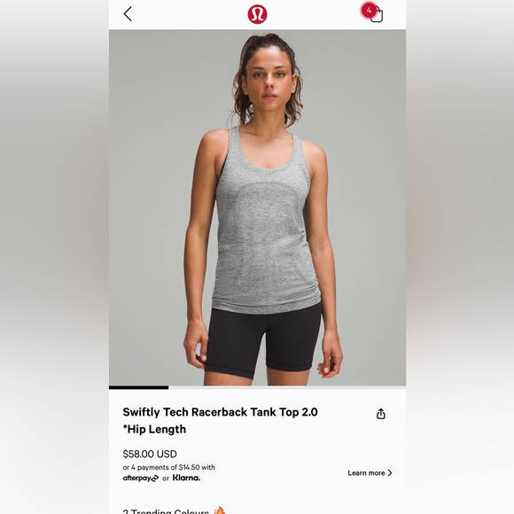 Gray swiftly tech tank - Picture 1 of 3